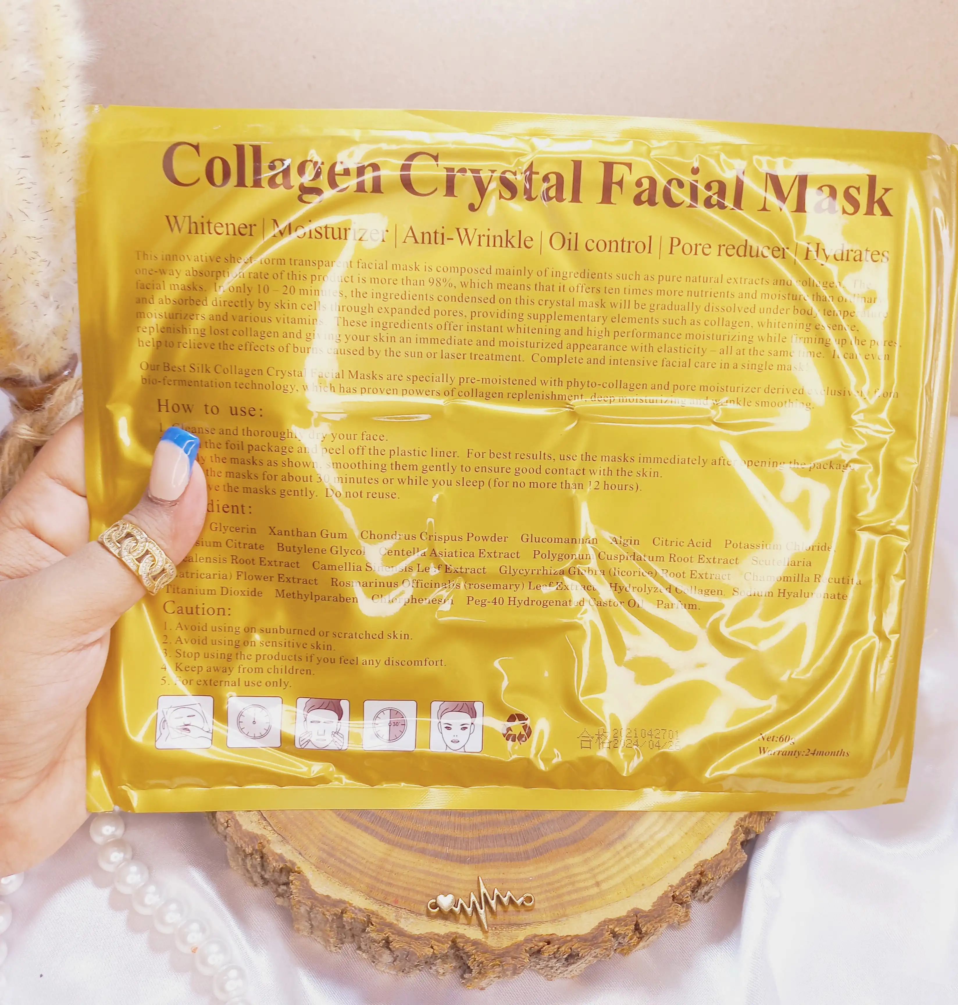 ماسک ورقه ای مشکی کلاژن بزرگ کریستال  crystal collagen |