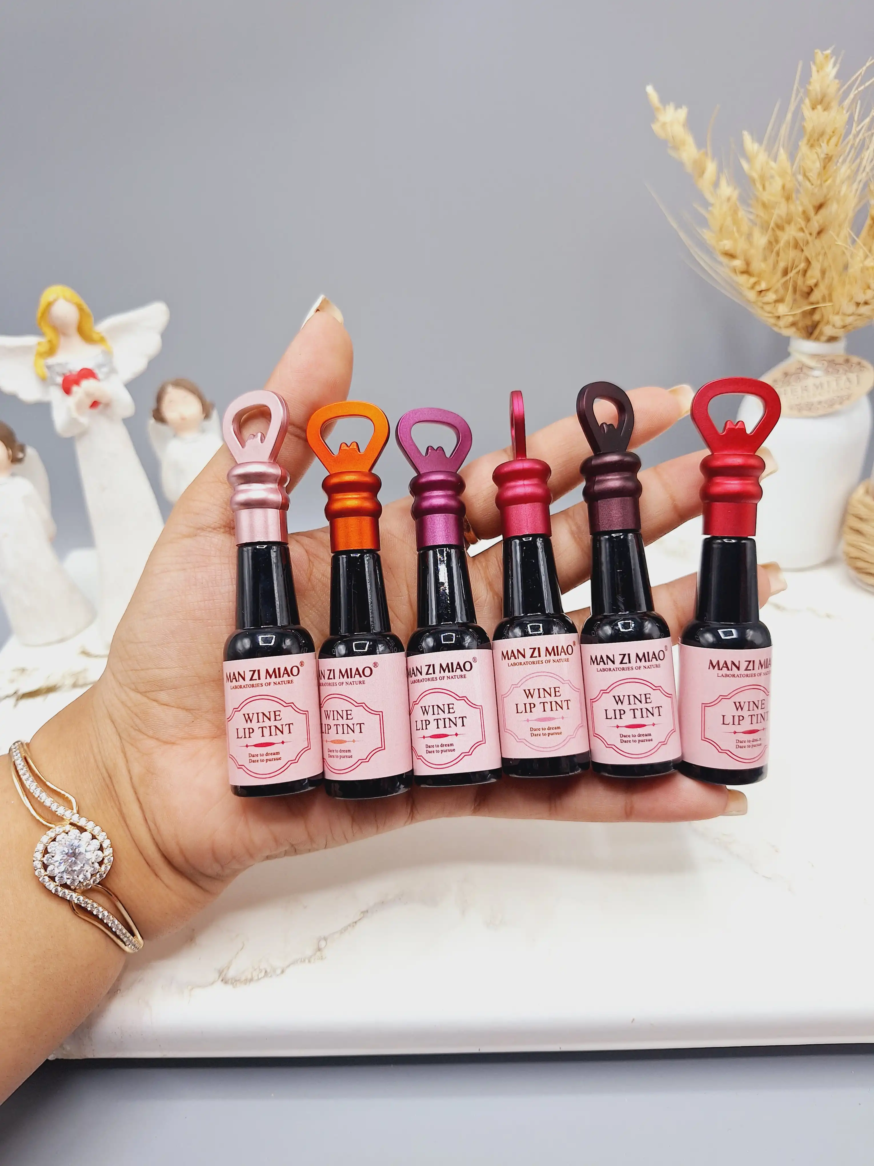 تینت شامپاینی مدل جدید دسته دار برند MAN ZI MIAO کد NO:LC022