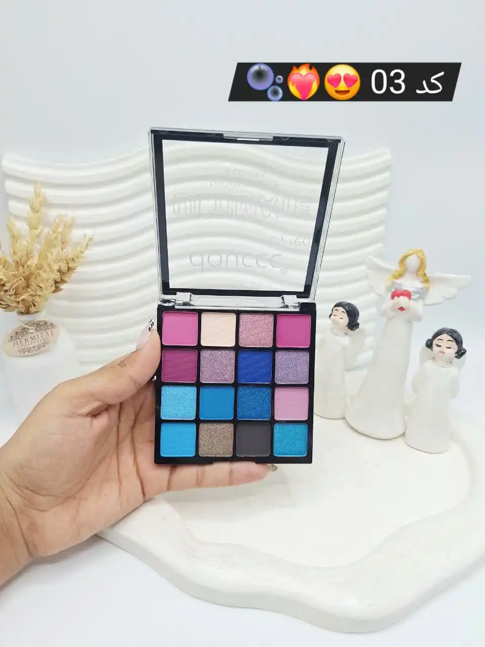 پالت سایه 16 رنگ تابستانه با رنگ های روشن برند douccc کد 2412