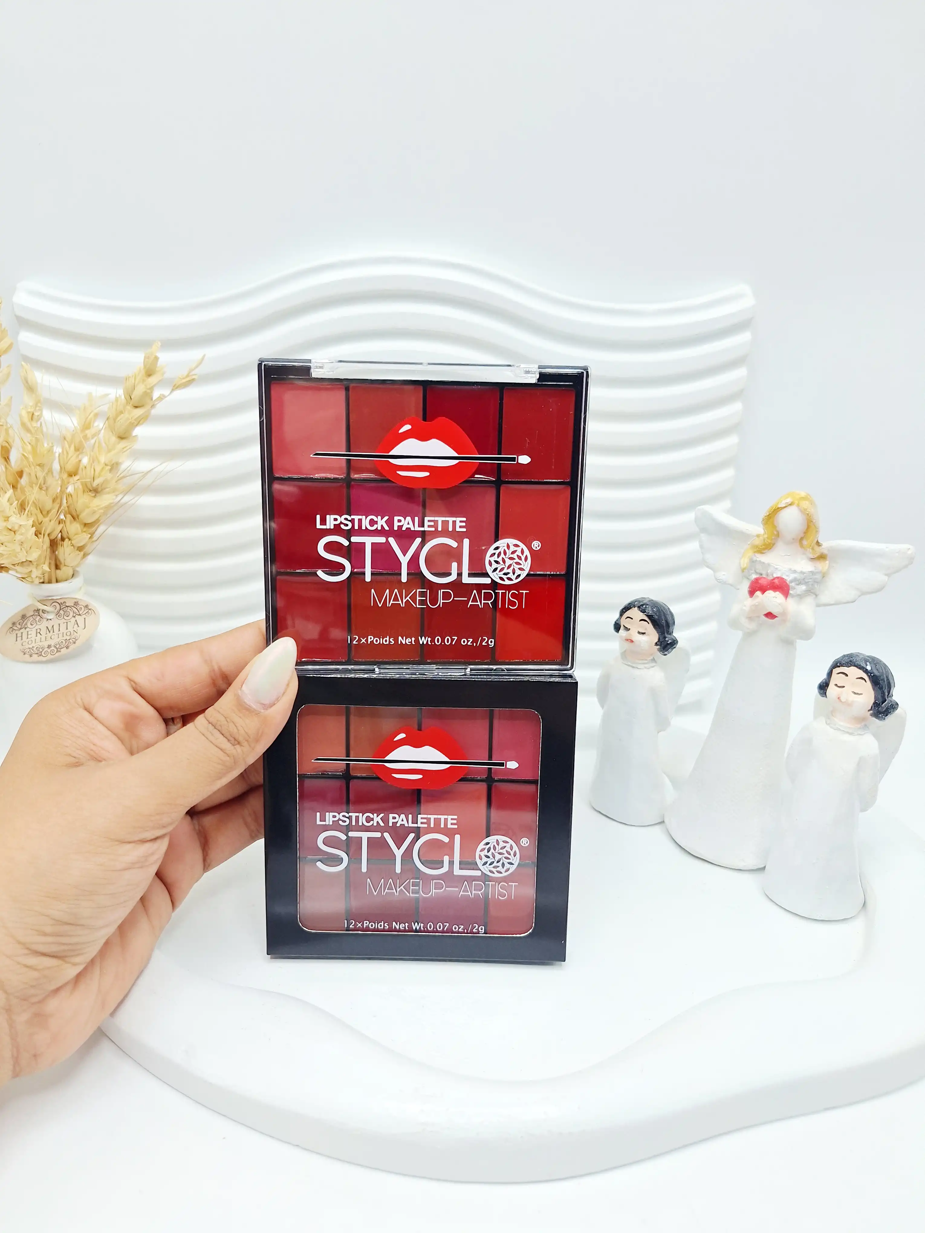 پالت رژ لب 12 تایی خوش رنگ برند STYGLO کد 1302